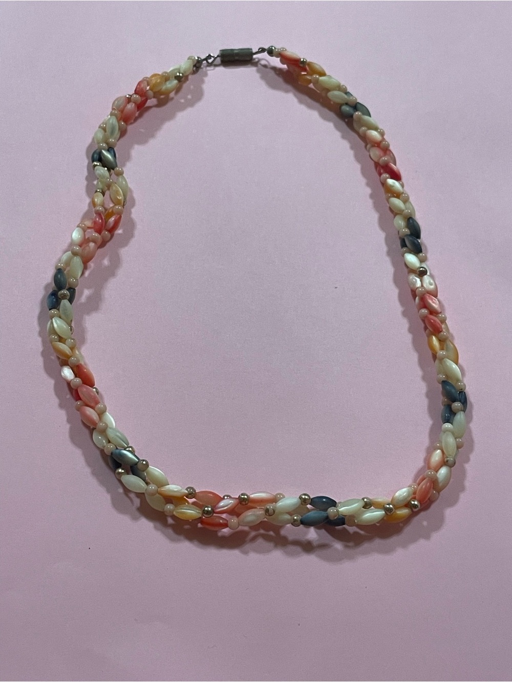 Dyed Mother of Pearl Choker Multi Color Bead Necklace #9829